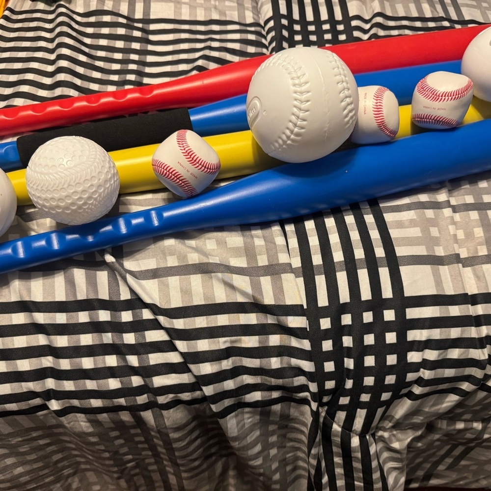 Kids Plastic Baseball Bat & Ball Set – 11-Piece Backyard Sports Kit. - Picture 4 of 11